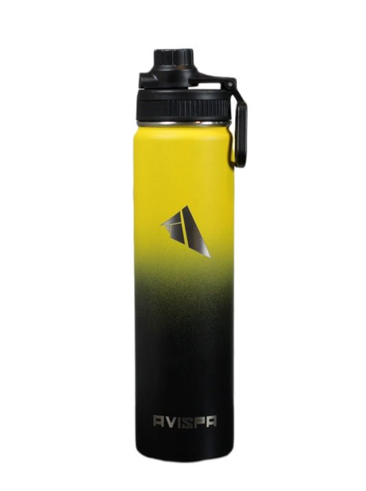 Stainless Steel Water Bottle Yellow and Black