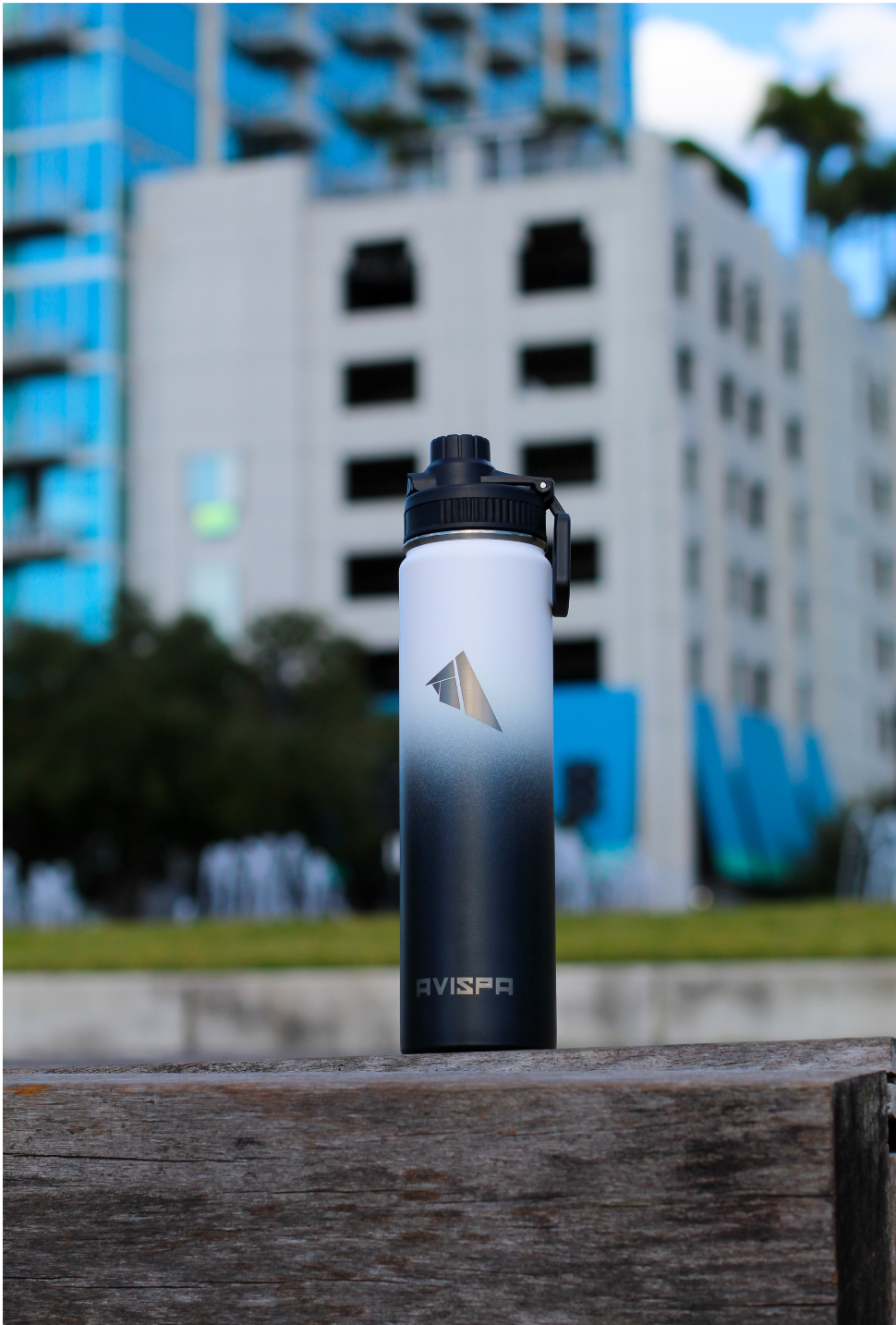 Stainless Steel Water Bottle White and Black