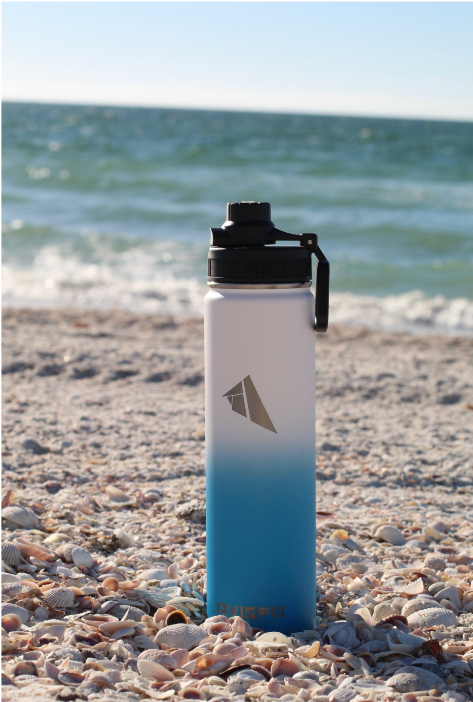 Stainless Steel Water Bottle White and Blue